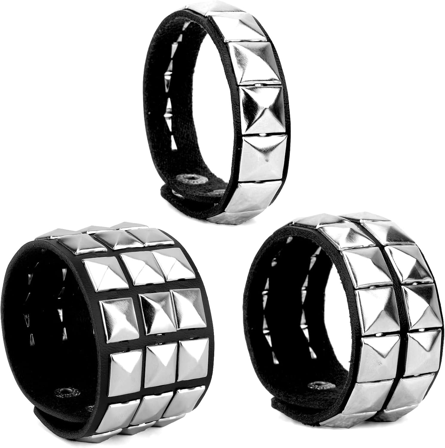 Classic Black Studded Arm Bands – Retro Punk Bracelets for All Occasions