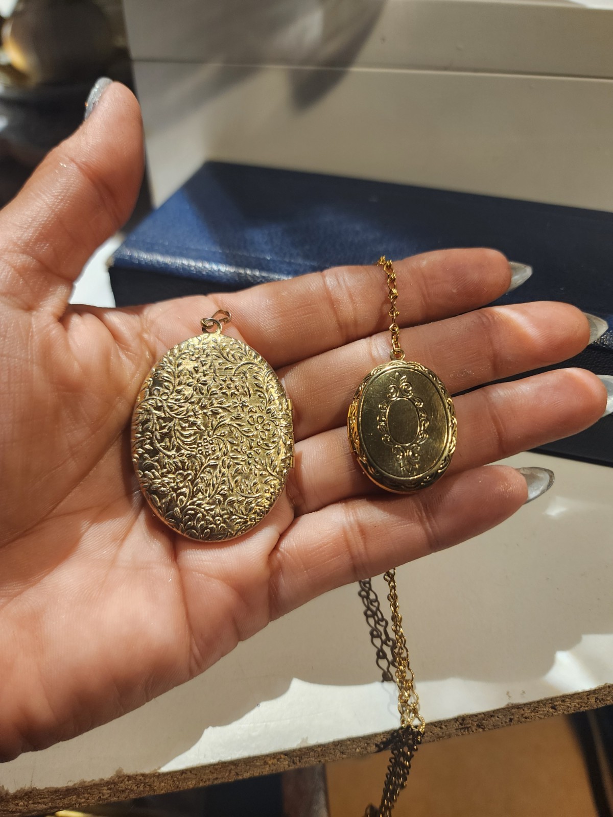 GOLDTONE Lockets Lot Of 2