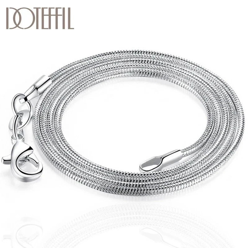 5/10pcs Wholesale 925 Sterling Solid Silver 1mm Snake Chain Necklace For Women