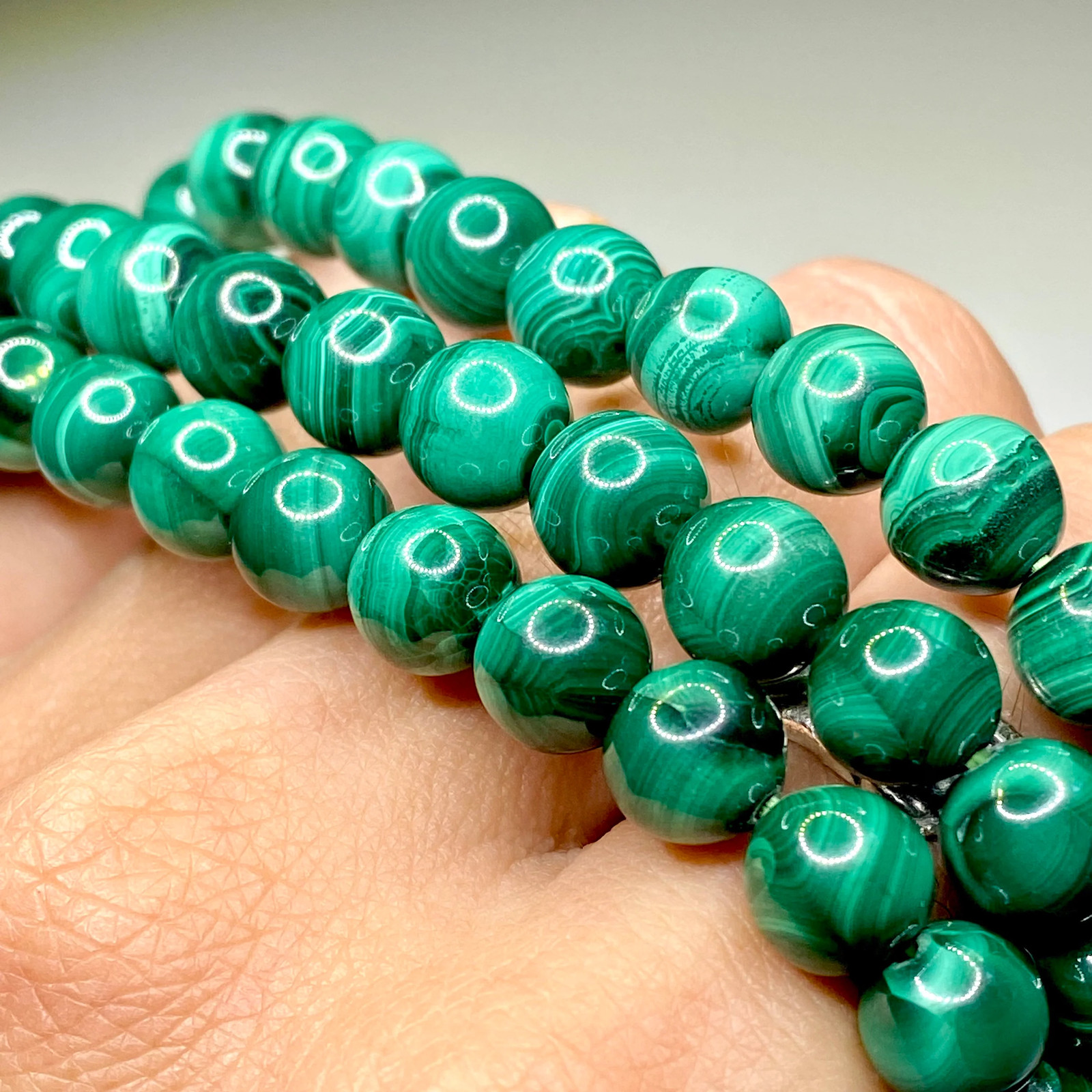 Malachite Crystal Bracelet: Handmade Gemstone Beaded Bracelet