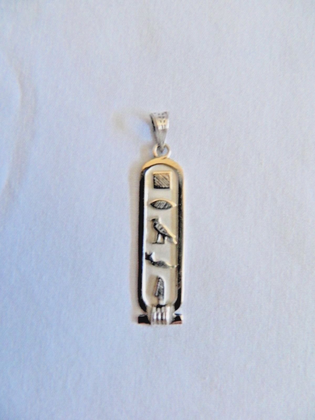 Egyptian Personalized Name Sterling Silver Cartouche In Hieroglyphic 3-9 Letters