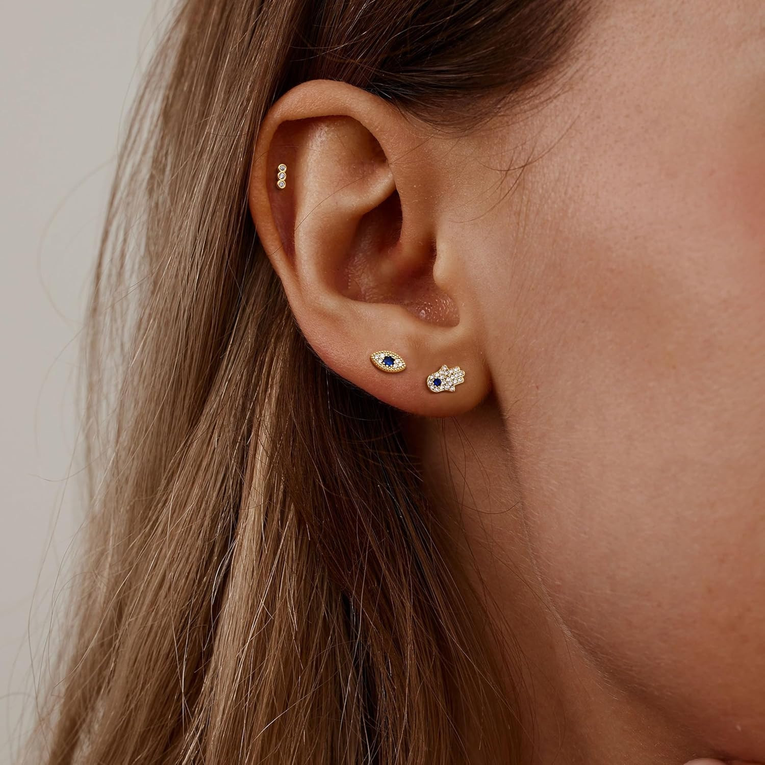 Flat Back Stud Earrings for Women – S925 Sterling Silver Post Cartilage Helix Pi