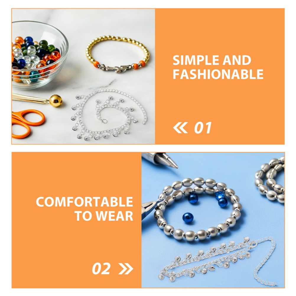 2 Pcs Women Ankle Bracelets Jingle Bell Beach Anklet Chain Woman