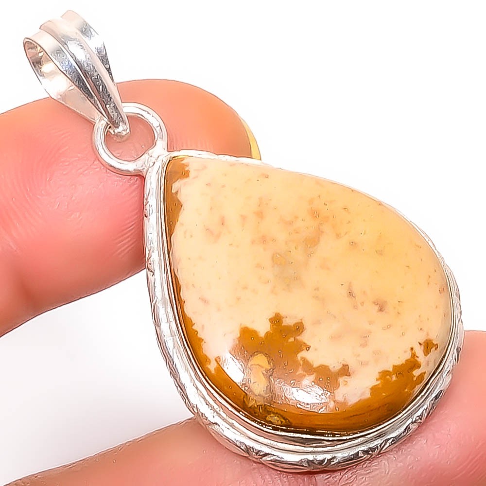 Natural Picture Jasper – Oregon 925 Silver Plated Pendant 1.76″ TP7531-515