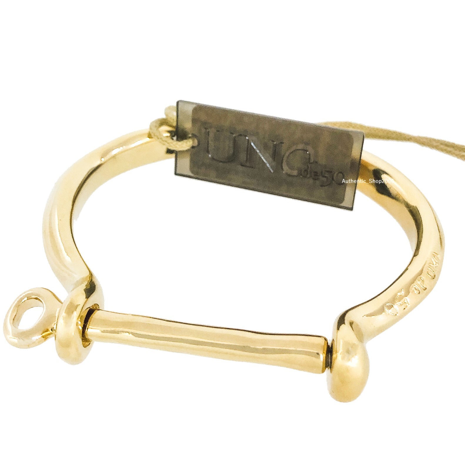 New 100% UNO de 50 Unisex Men Women Gold Estás Grillado Shackled Bangle Bracelet