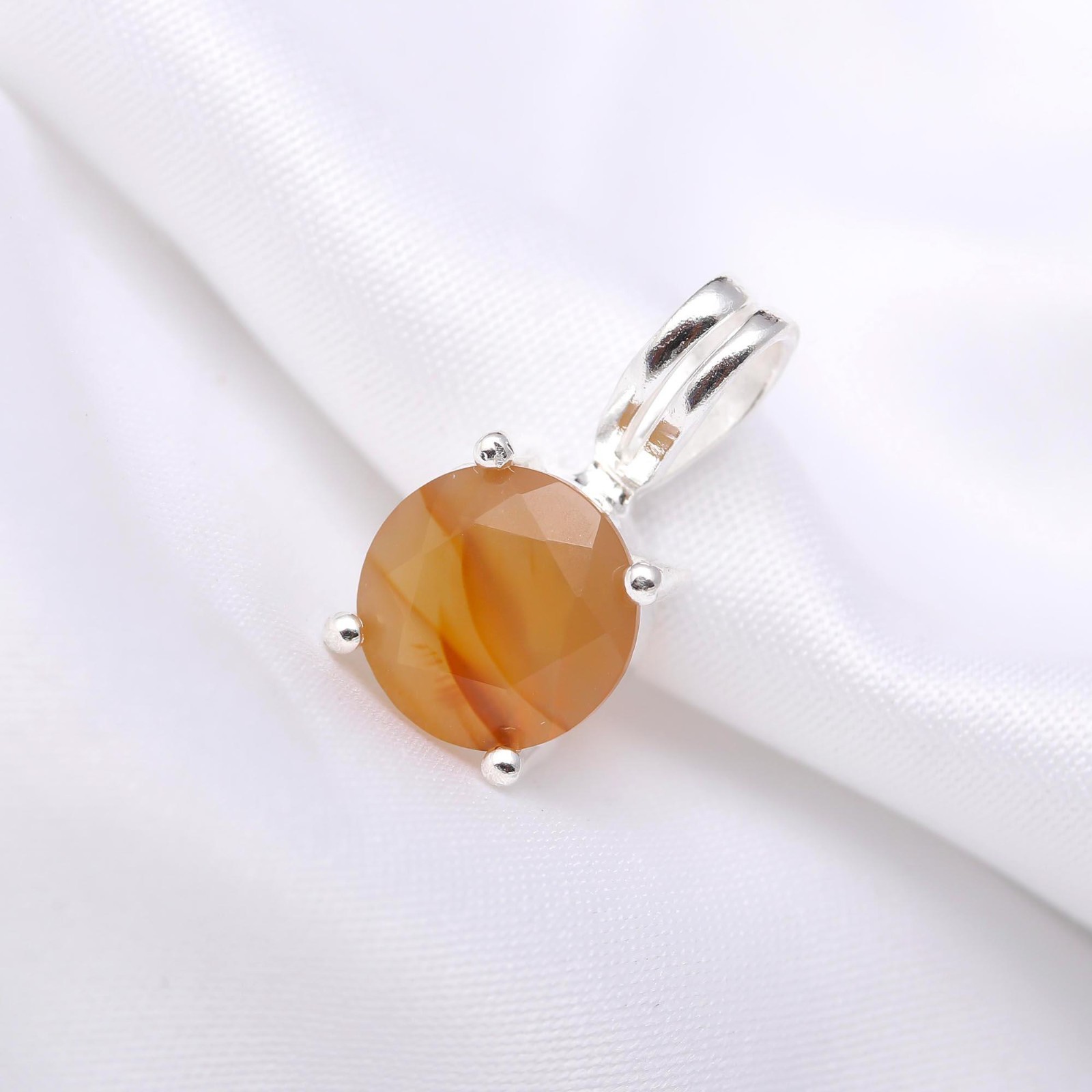 Natural Montana Agate Round Pendant 925 Sterling Silver Jewelry Gift For Lovers