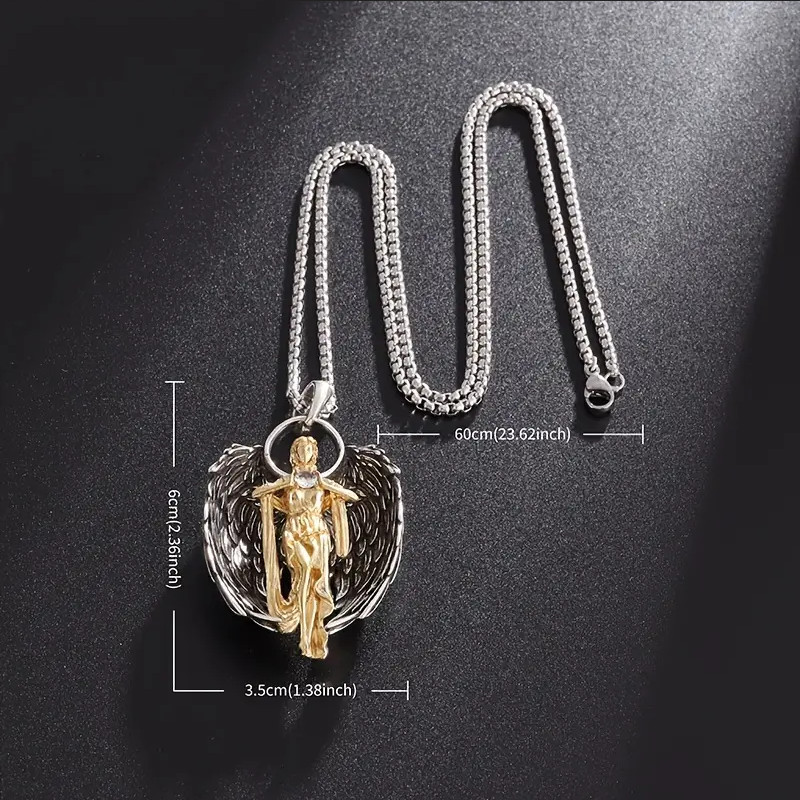 Shield Of Divine Jewelry Vintage Silver Sexy Goddess Angel Pendant Necklace