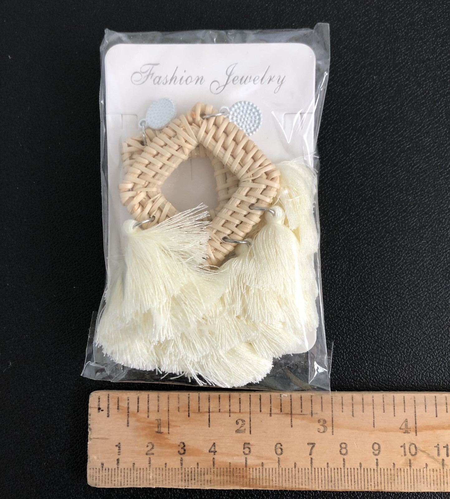 Rattan Tassle Tassel Earring Earrings Pair New