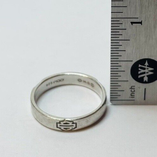 MOD Harley Davidson Sterling 925 Silver Logo Shield CZ Ring Sz 8 – .09