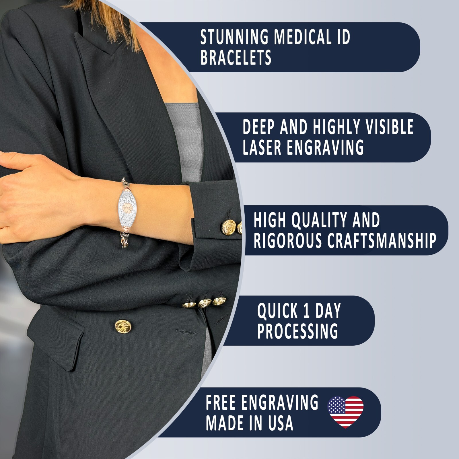 Divoti Custom Engraved Medical ID Alert Bracelets for Women – Style