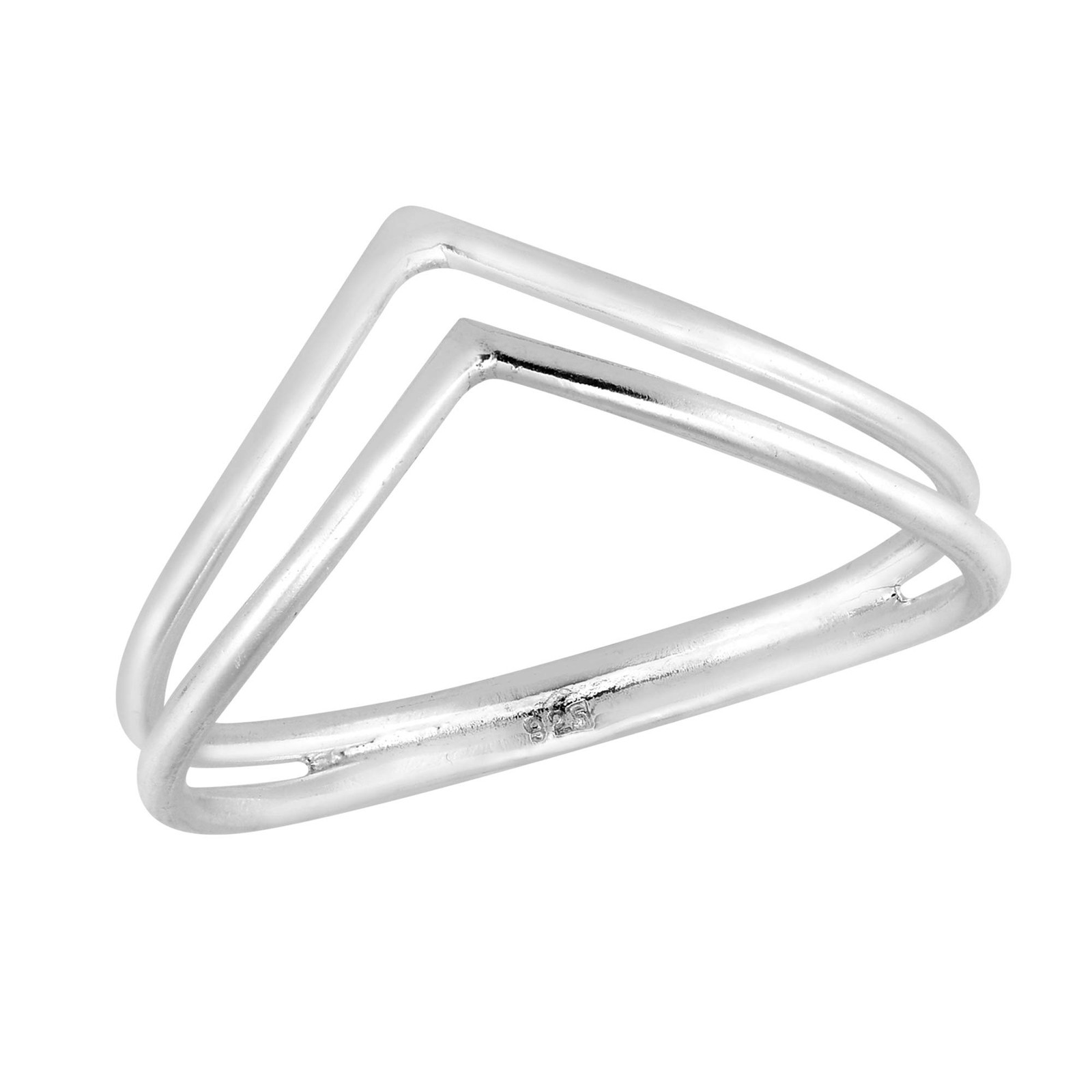 Sleek Double Chevron Curved Wave .925 Sterling Silver Band Ring | Elegant and…