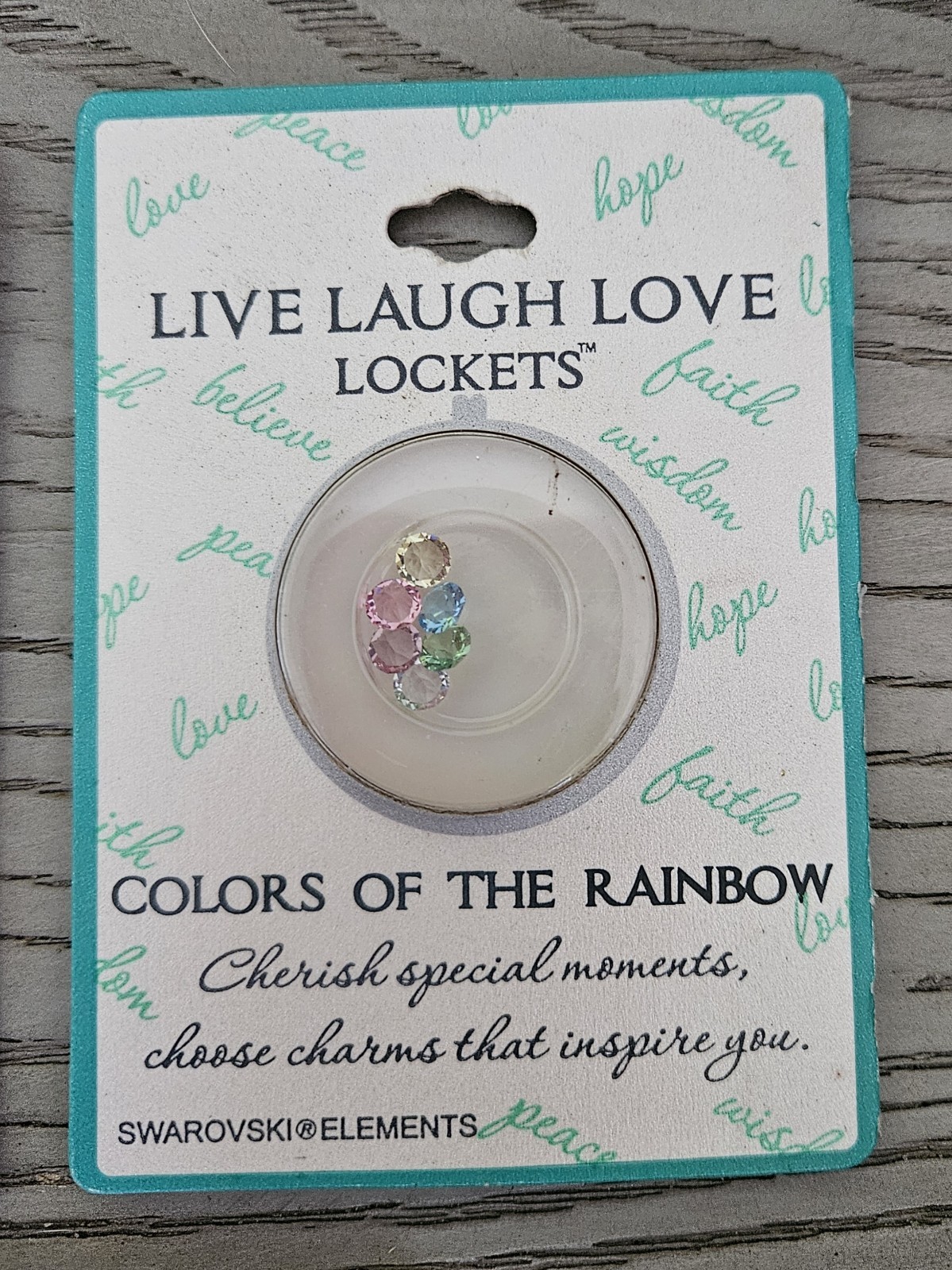 New Live Laugh Love Lockets Floating Charms Lot of 5 Packs Swarovski Crystals