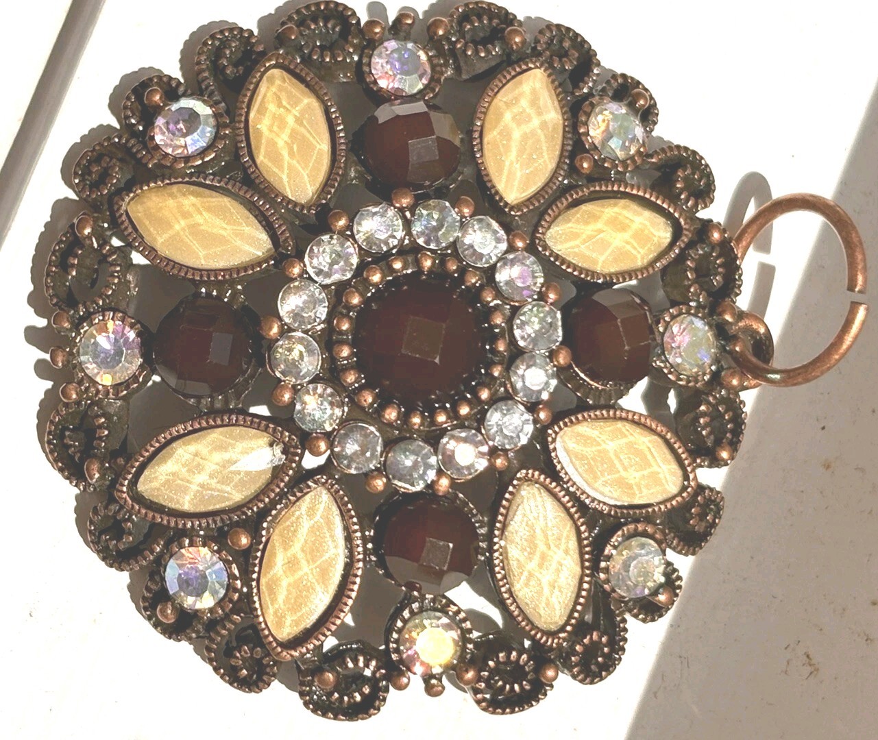 2 Inch Round Pendant—- New Without Tags- No Missing Stones