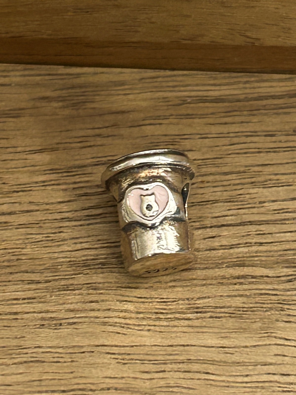 1 random s925 silver pink charm bead Unbranded