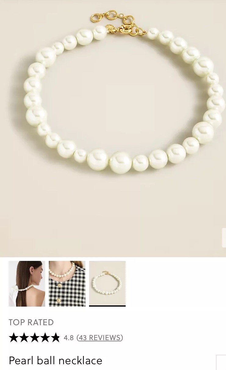 *NWT* J Crew Pearl Ball Necklace $49.50