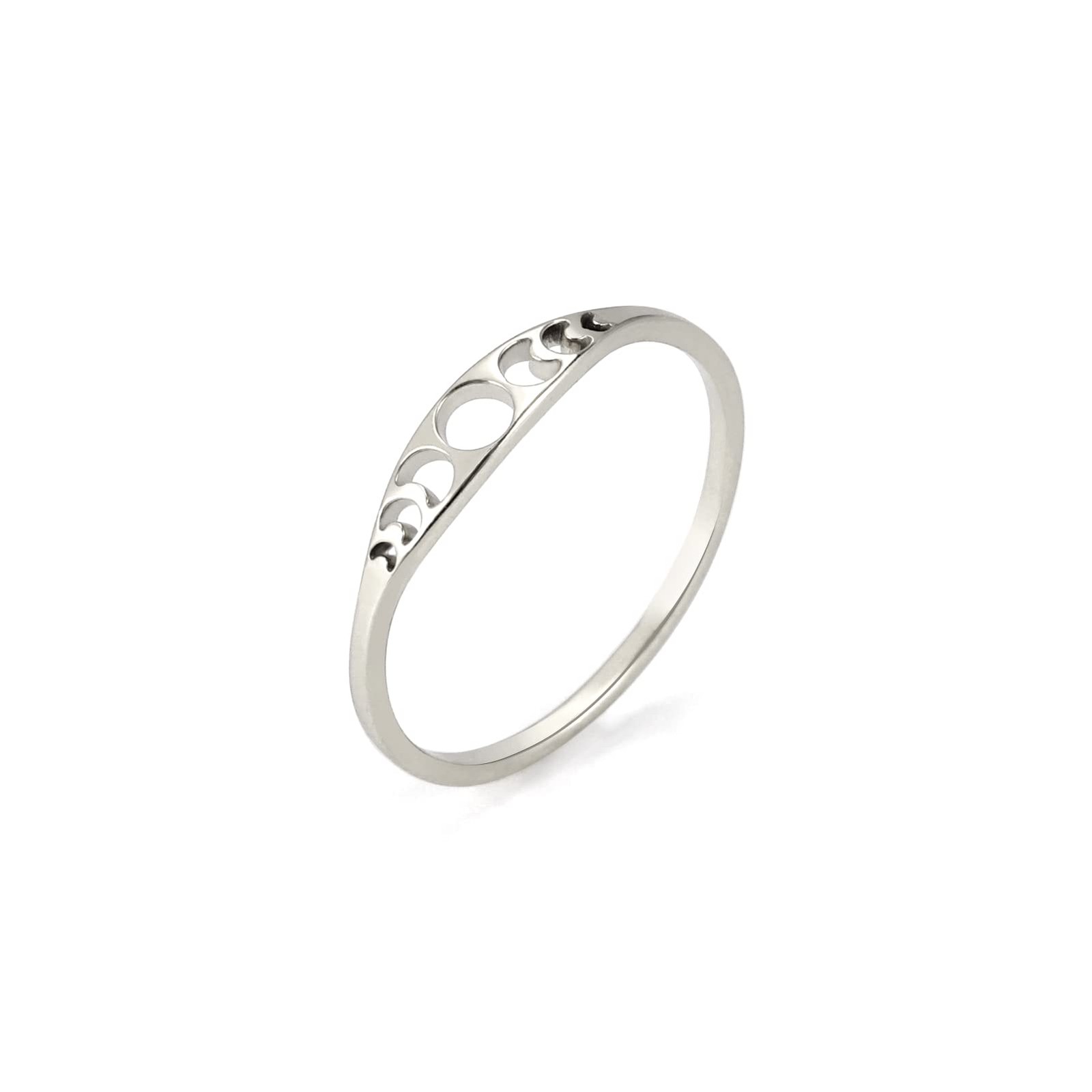 Moon Ring Crescent Band – Astrology Phase of Moon Ring – Stainless Steel Jewe…