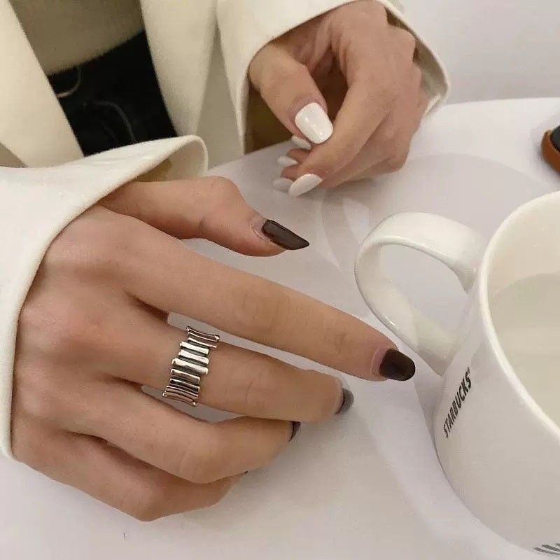 Women’s Fashion Unique Wave Fence Ring Finger Ring Adjustable Open Ring Copper