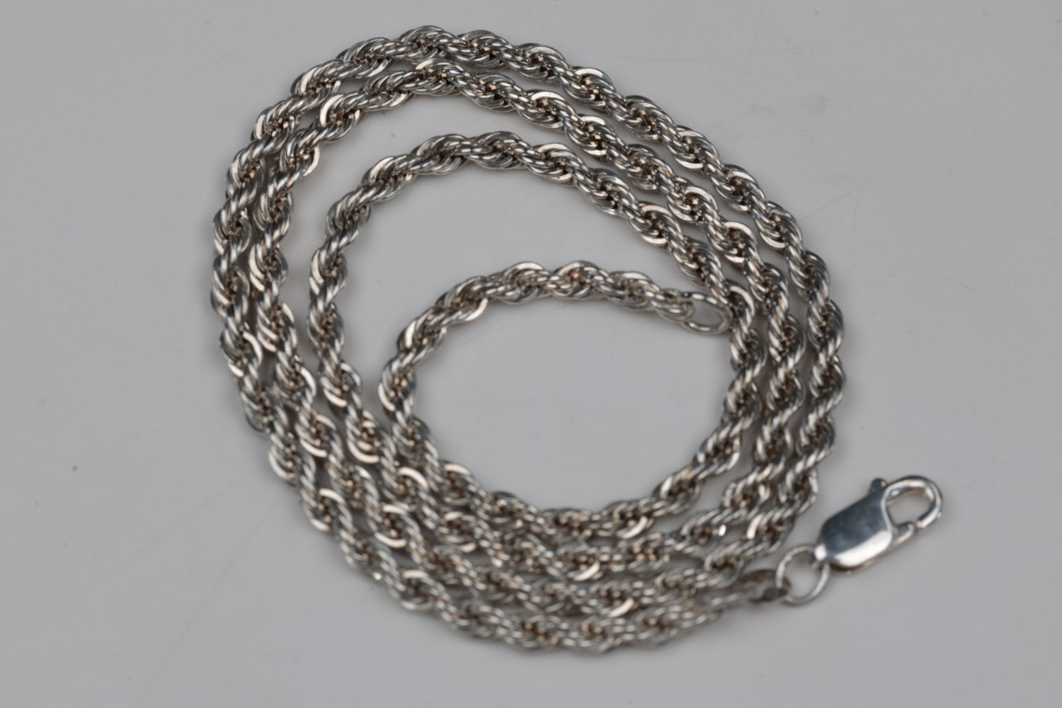 Sterling Silver Rope Chain Necklace 925 Italy 20 Inch 13.1g Twisted Link