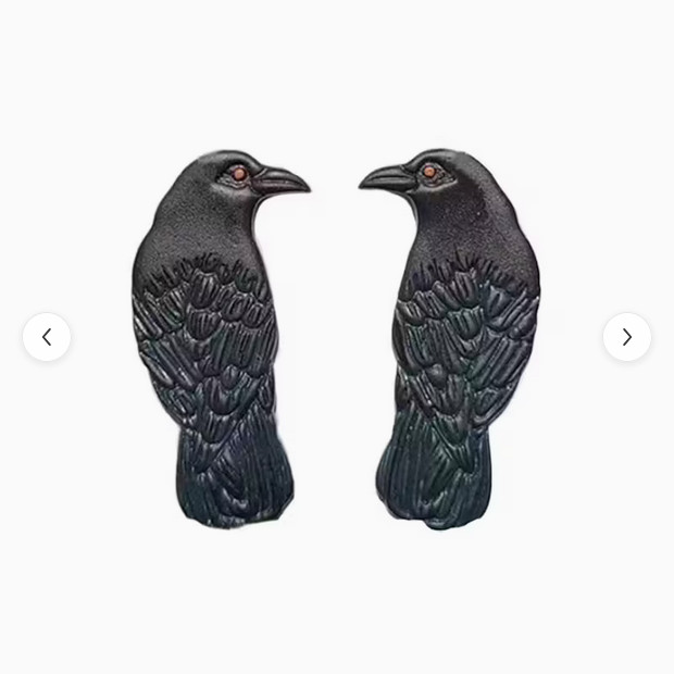 Gothic Vintage Looking Crow stud Earrings Matte Black Bird Jewelry Wedding
