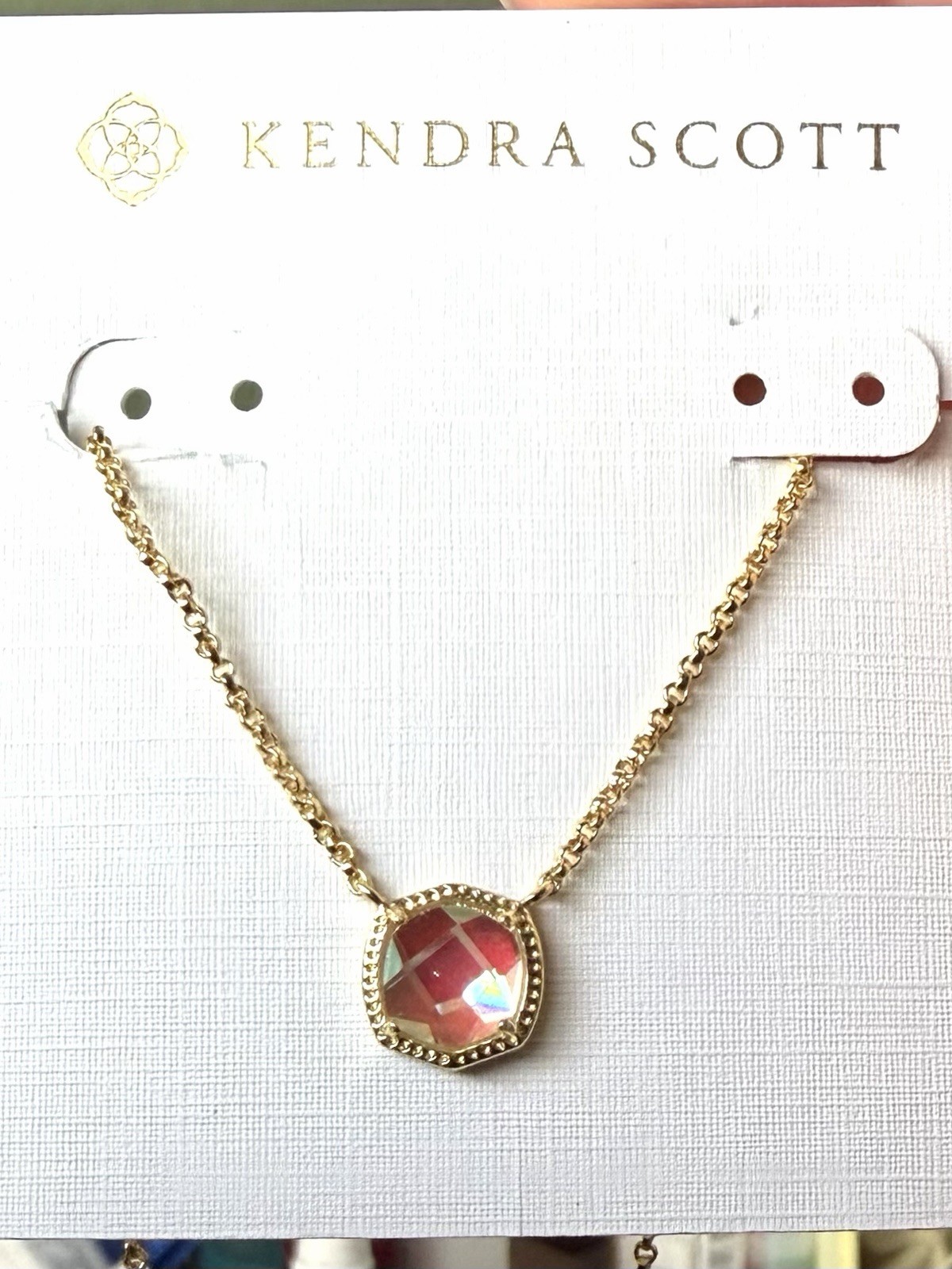 ✨NEW💗Kendra Scott💗Dichroic Glass 💗Pendant Gold Necklace A17