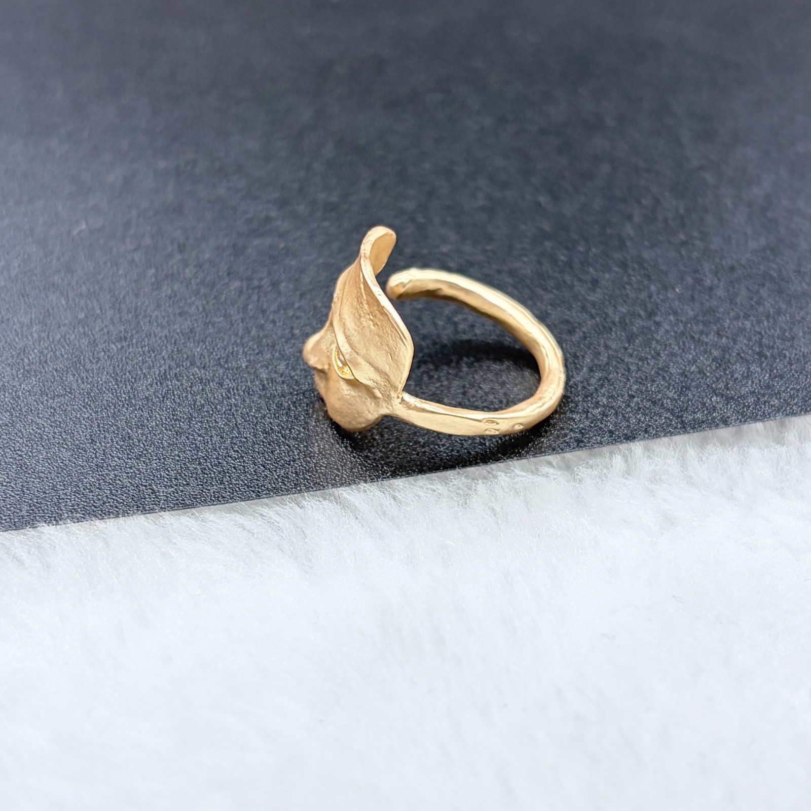 Gold Half Face Mask Open Adjustable Ring