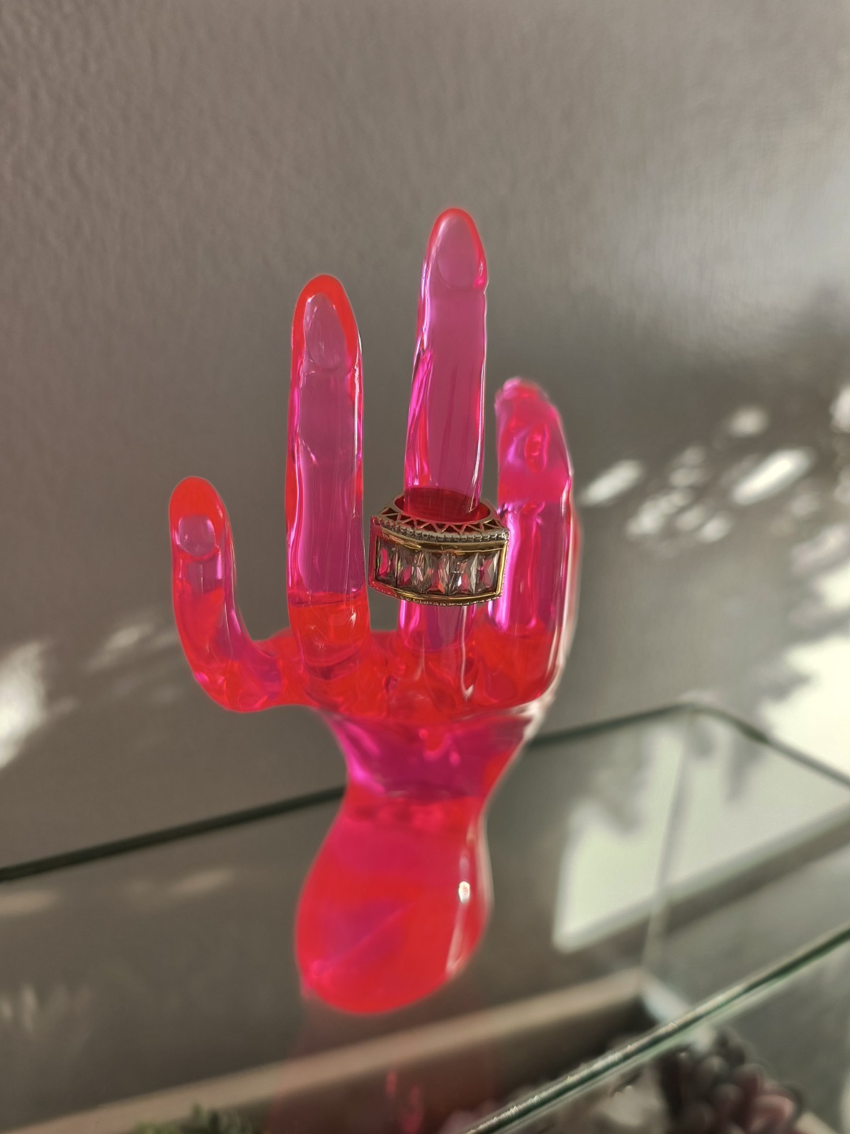 Heavyweight 18KGP Architectural Statement Ring Free Ship