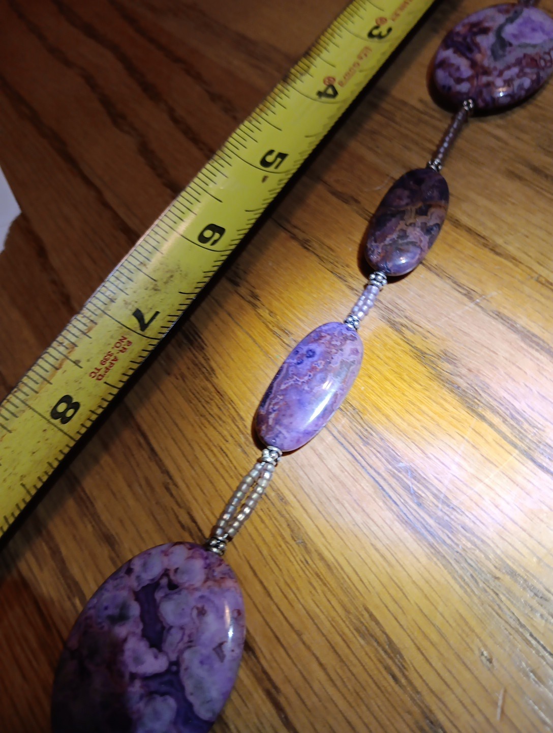 Purple Stone Necklace. 23 In Long