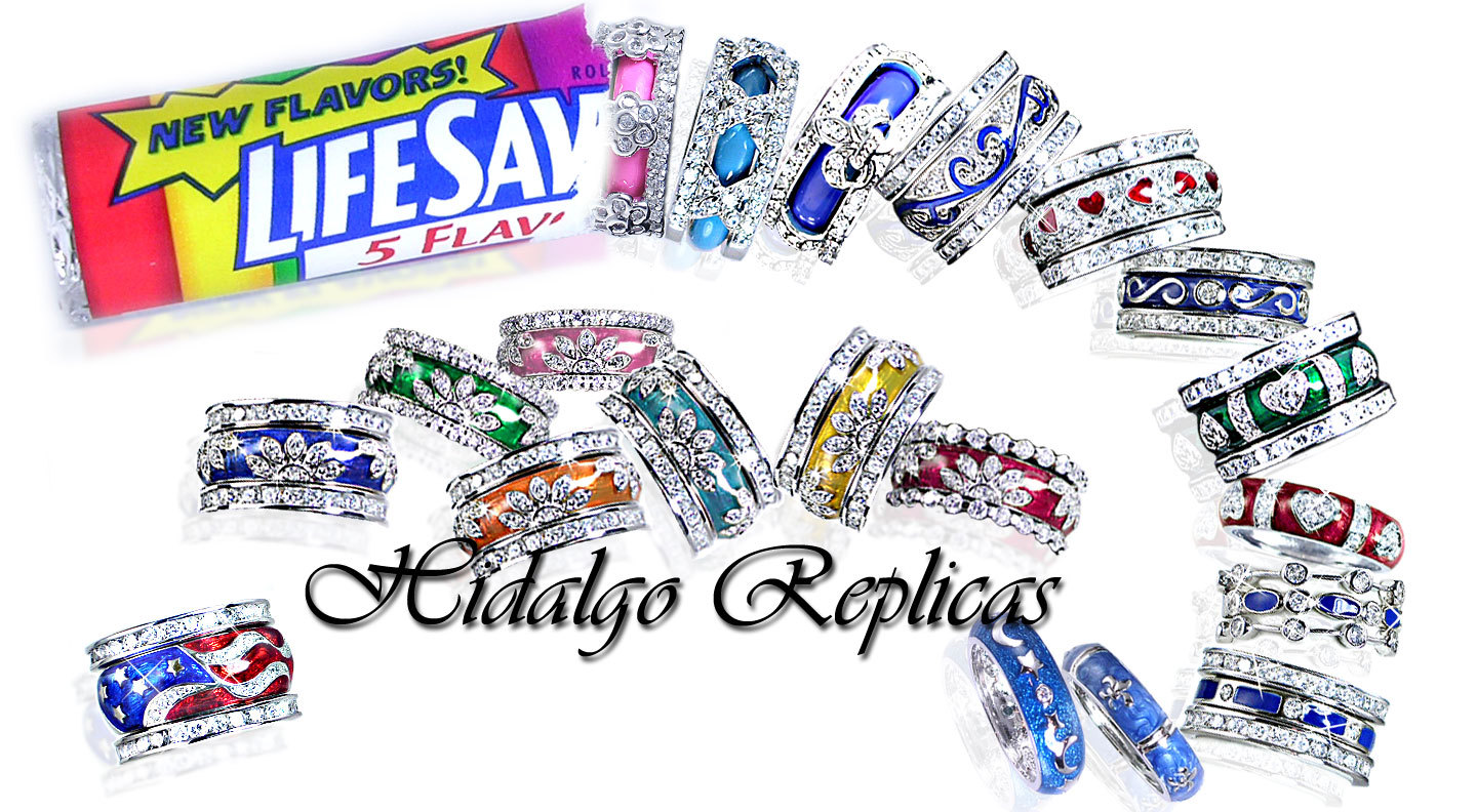 DESIGNER REPLICA_RING SET_3-X_CZ / GREEN ENAMEL_SZ-10__925 STERLING SILVER_NF