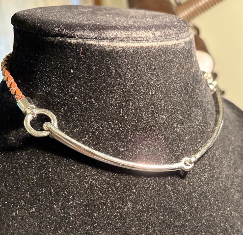 Ralph Lauren Braided Leather Horse Bit Equestrian Necklace Unworn