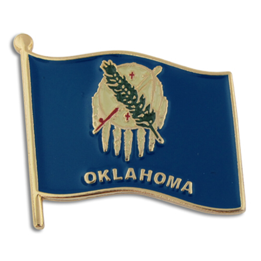 PinMart’s Oklahoma US State Flag OK Enamel Lapel Pin 1″
