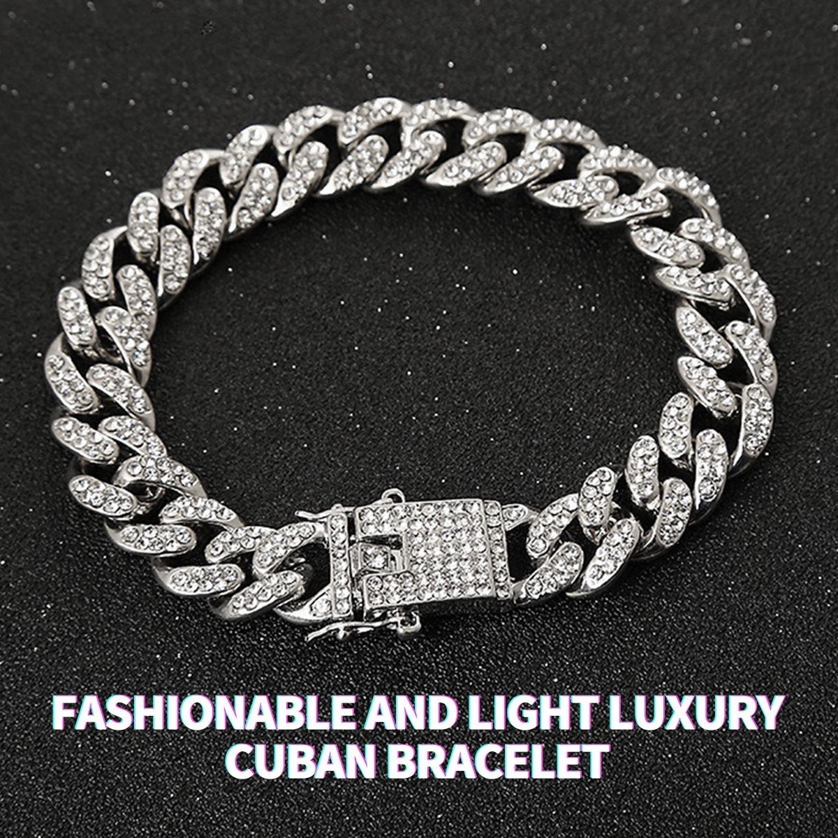 Silver Tone Solid Cuban Link Bracelet 7/7.5/7.9/8.3 Inch Men’s Heavy Wrist Chain