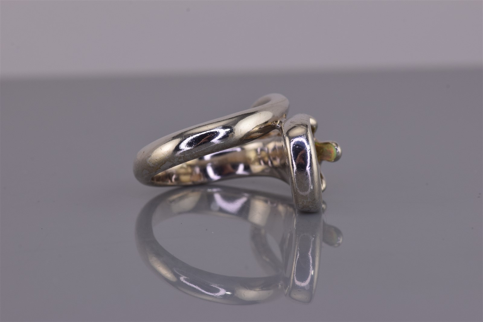Sterling Silver Opal Accent Flower Cubic Zirconia Wrap Band Ring 10g 925 Sz: 6