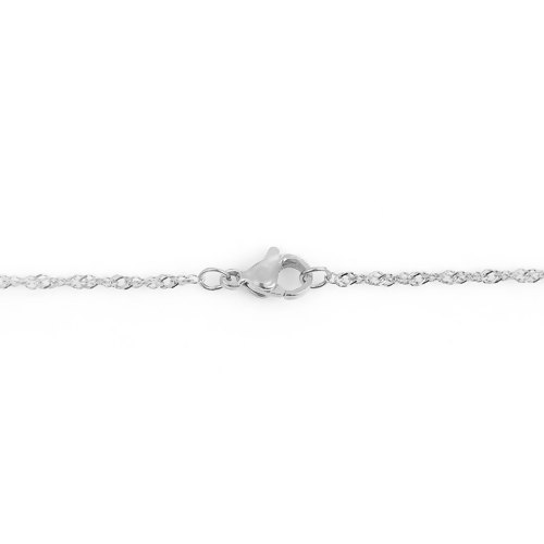 Stainless Steel Braided Rope Chain Silver Tone 50.5cm(19.5) long,1.7mm