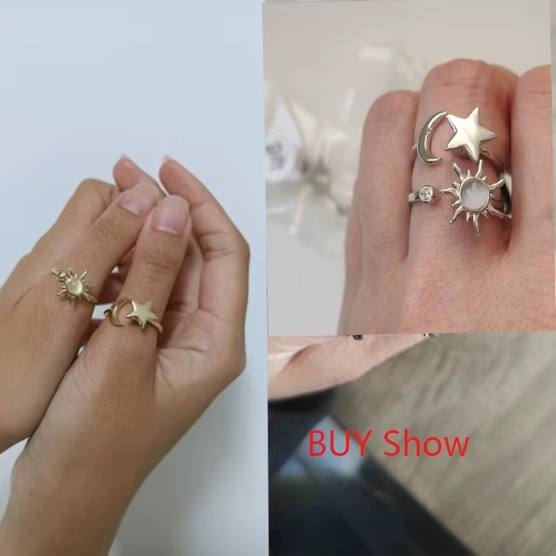 Anti Stress Anxiety Fidget Rings for Women Satinless Steel Spinner Sunflower Sun