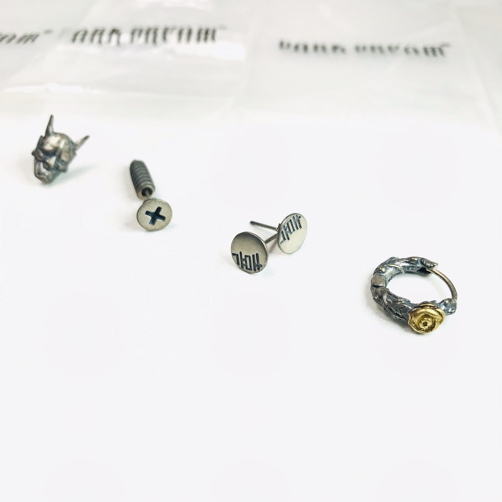 Lot of assorted Dark Dream Handmade Sterling Silver Post Earrings Gothic Punk