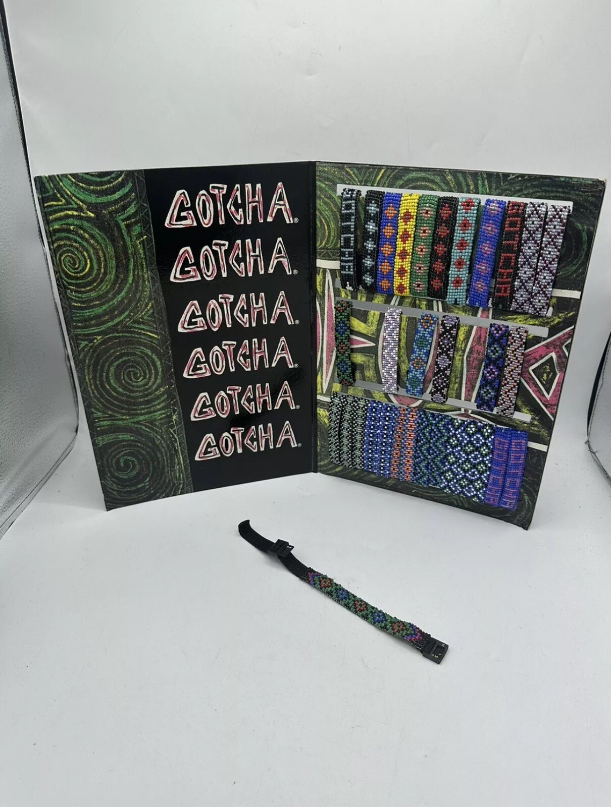 Gotcha Bracelet Adult Vtg 90s Surf Skate Braided Wrap Multi Color