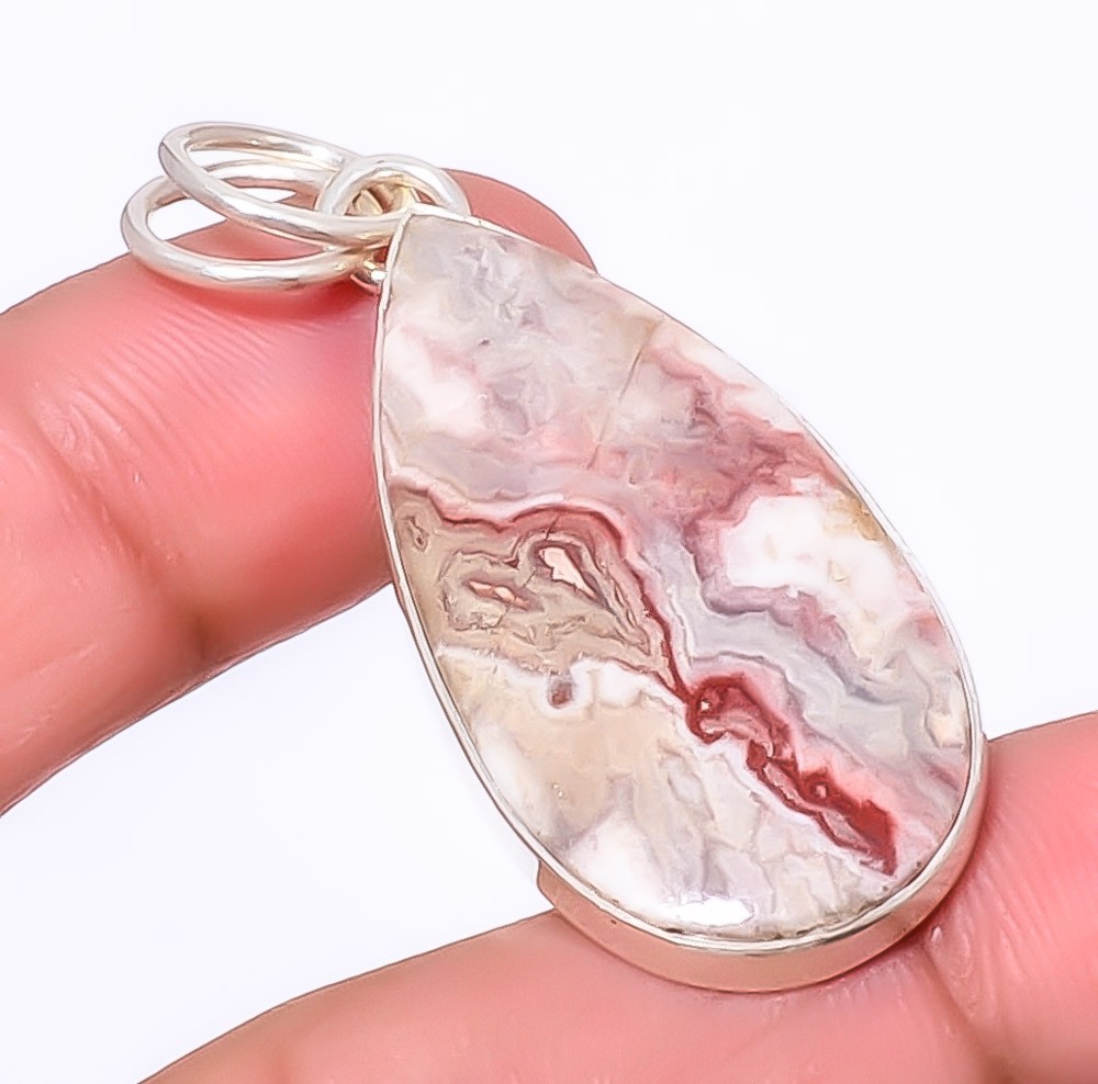 Crazy Lace Agate – Australia 925 Sterling Silver Pendant 1.79″ P6161-39