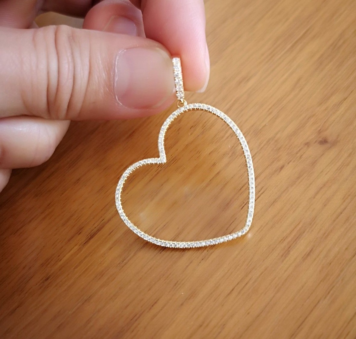 Heart Shape Simulated Diamond Pendant with Chain in 14K White Yellow Gold Finish