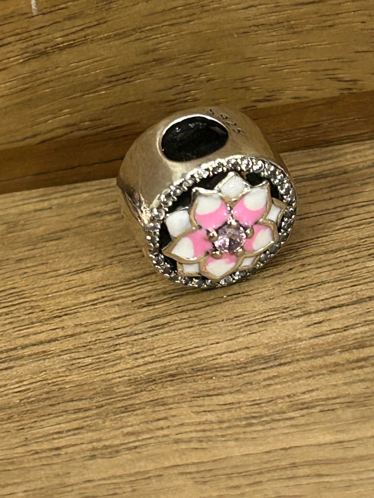 1 random s925 silver pink charm bead Unbranded