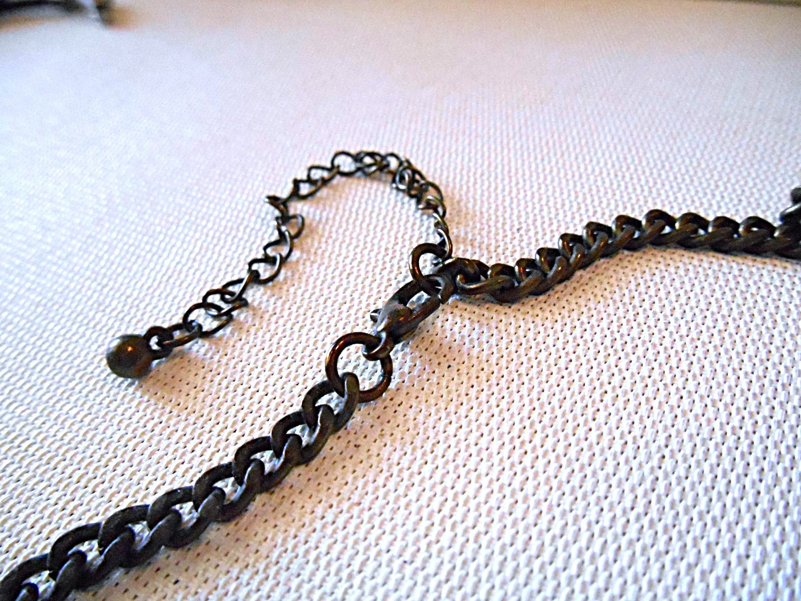 Bronzetone & Clear Rhinestone Bib Necklace