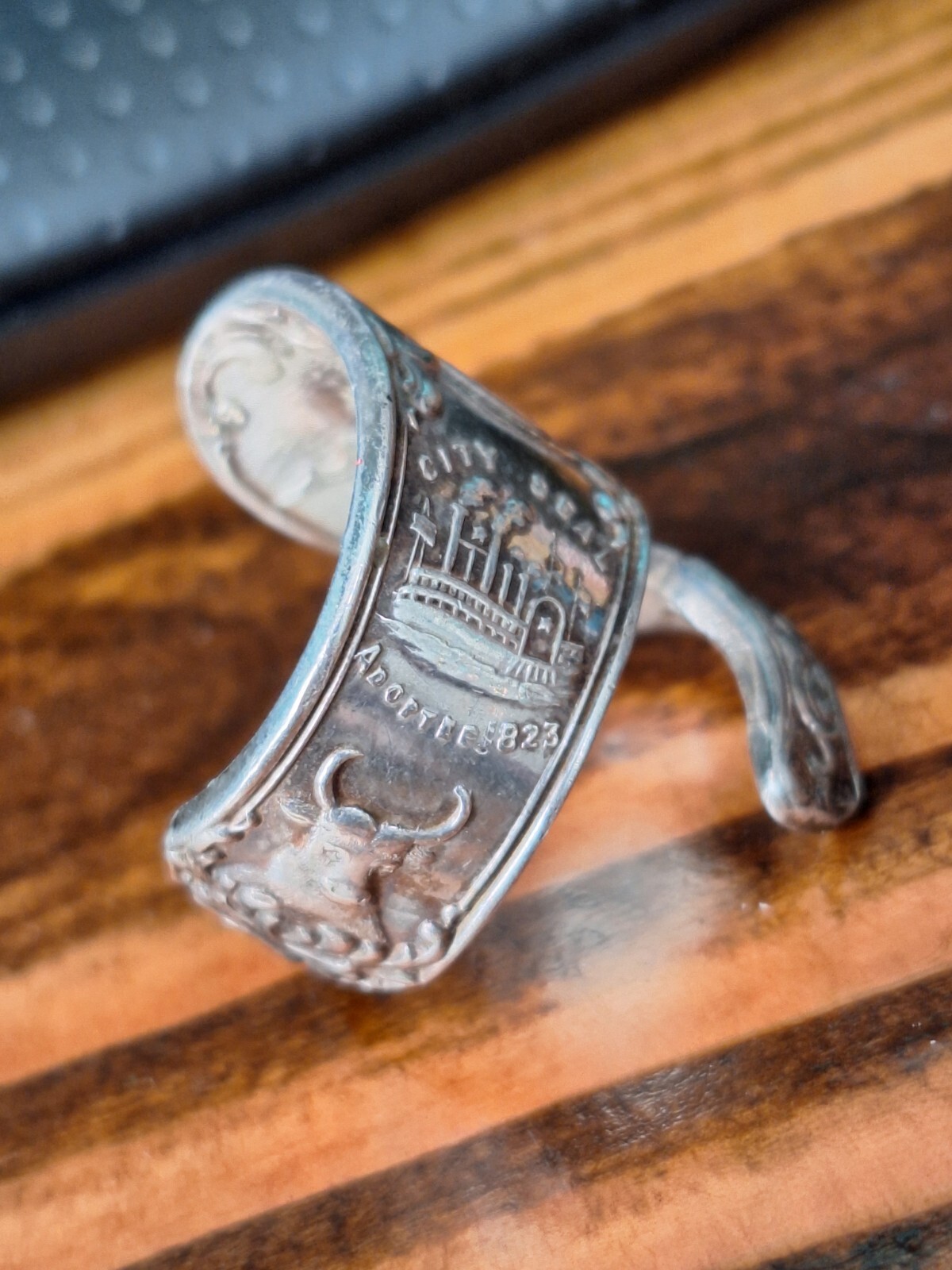 Eads Bridge Silver Spoon Ring St Louis Missouri 17 Grams Size 10