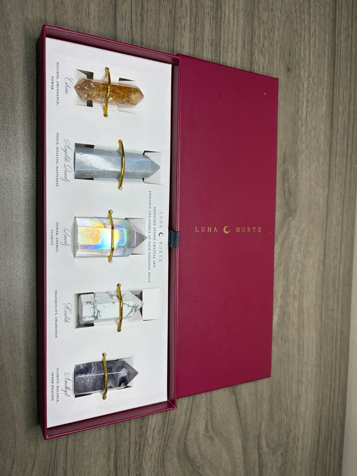 Cristal Luna Norte Genuine Stone Cristal Set 5 Pc