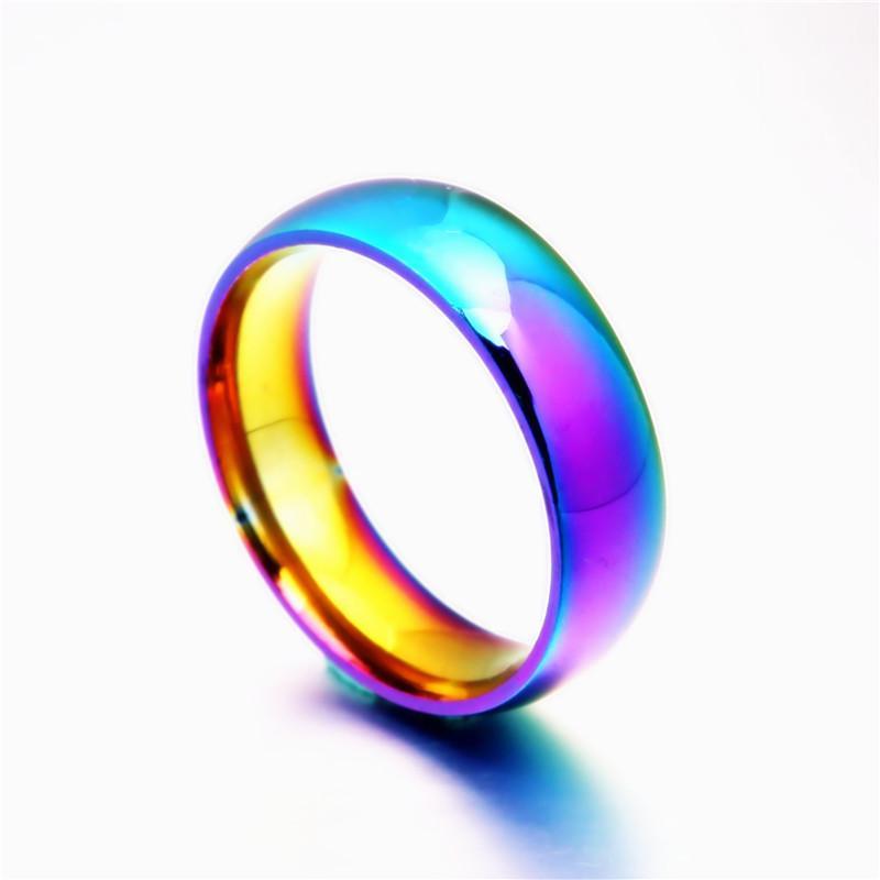 New Fashion Rainbow Stainless Steel – Titanium Ring Simply Exquisite