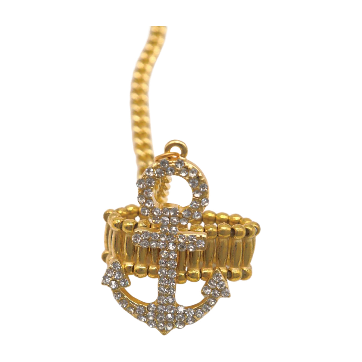 Hot Women Gold Metal Hand Chain Bracelet Connected Anchor Ring One Size Fits All