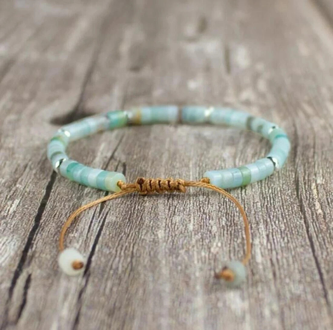 Natural Amazonite 4mm Beads Gemstone Minimalist Healing Crystal Bracelet Gift