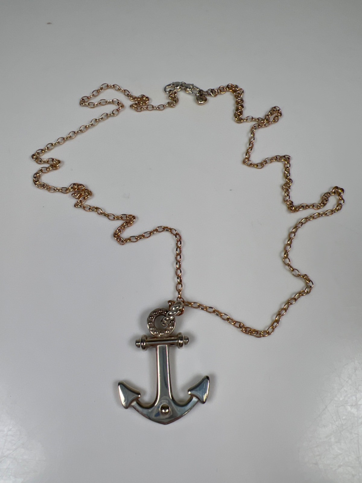 Brighton Women’s Silver Two Tone Silver Plated Anchor Pendant 21in Necklace