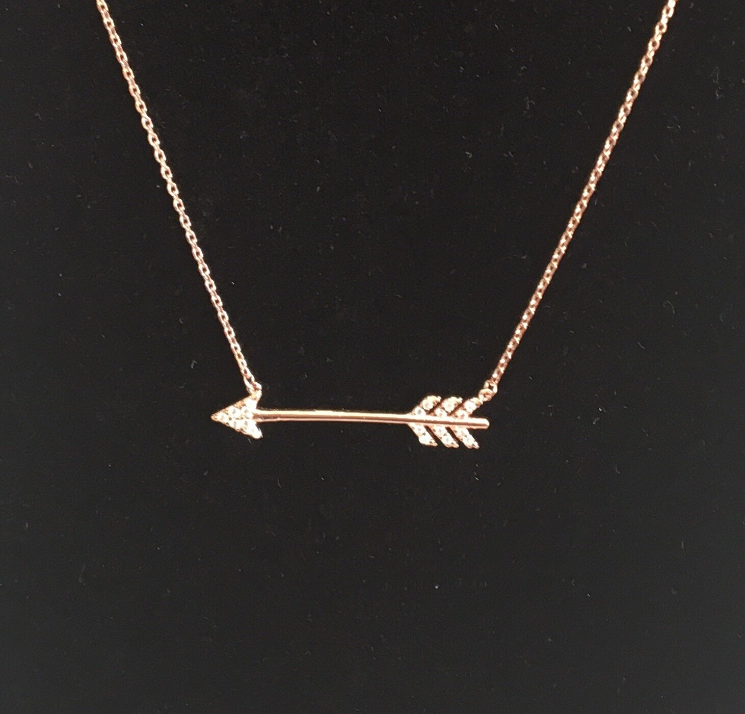 Jordan Sparks Signature Collection On Point Arrow Necklace Rose Gold Plated