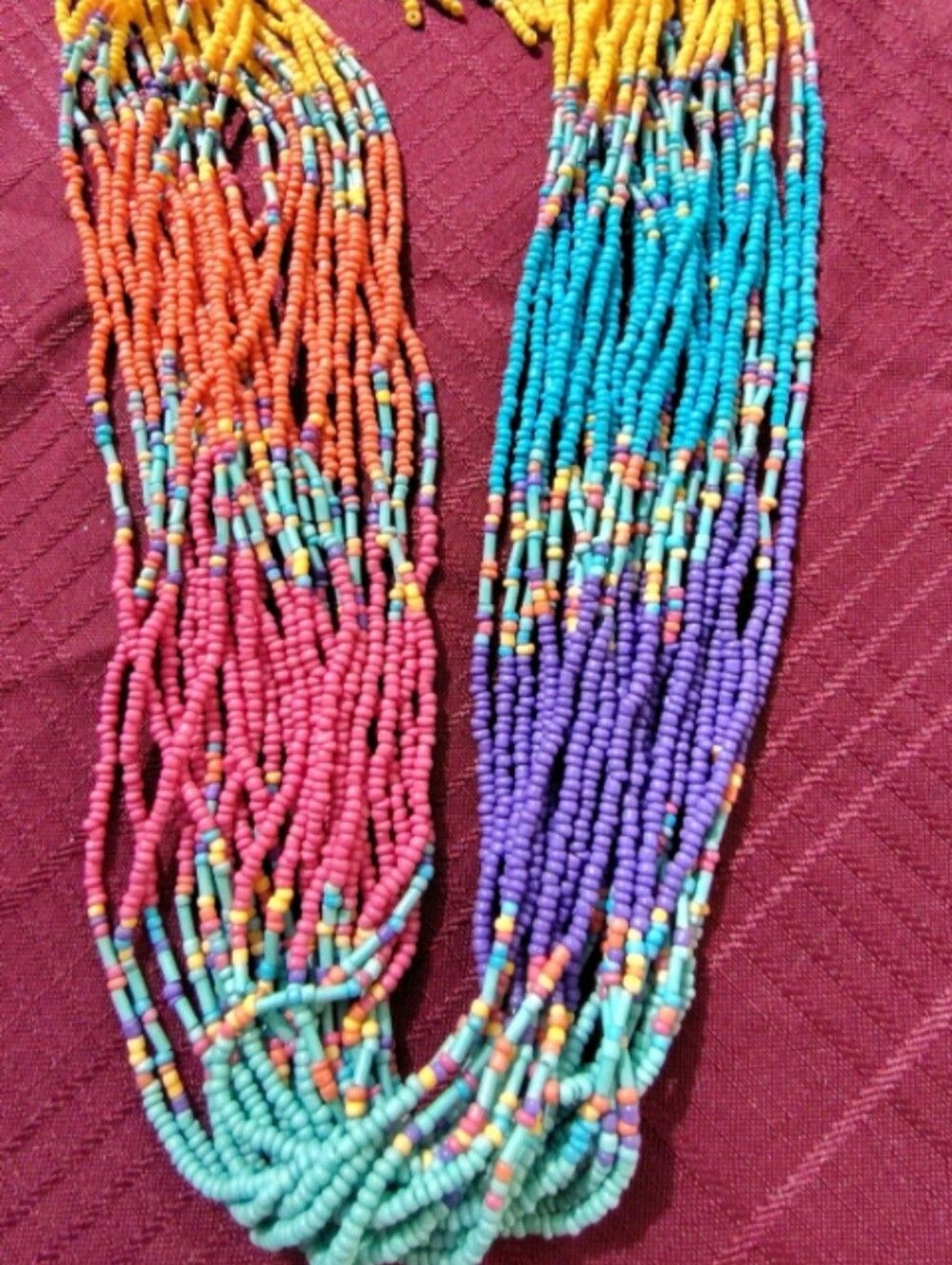 Handmade Seedbead Necklace & Earrings in Multicolor