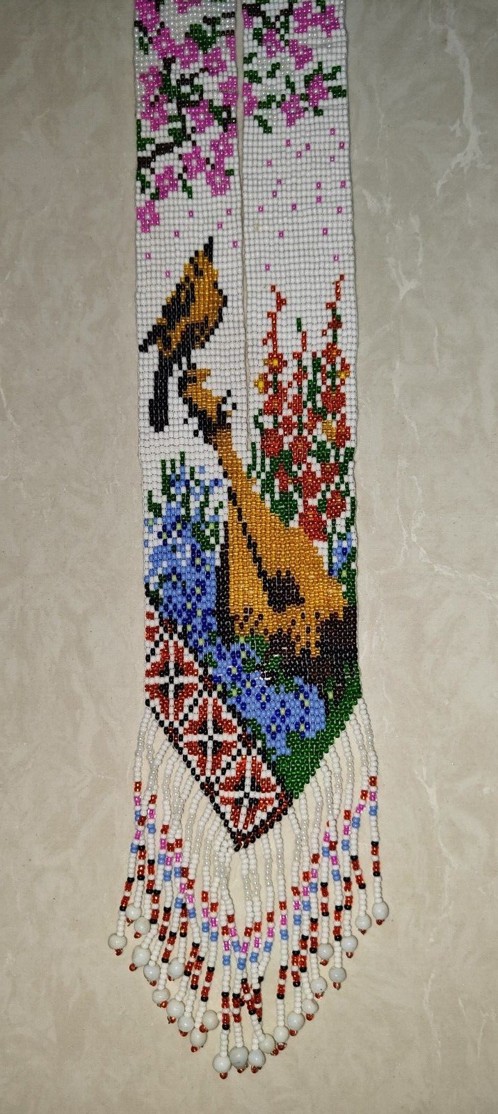 Handmade Necklace Seed Bead Boho American Style Nativ Beaded Multi Strand