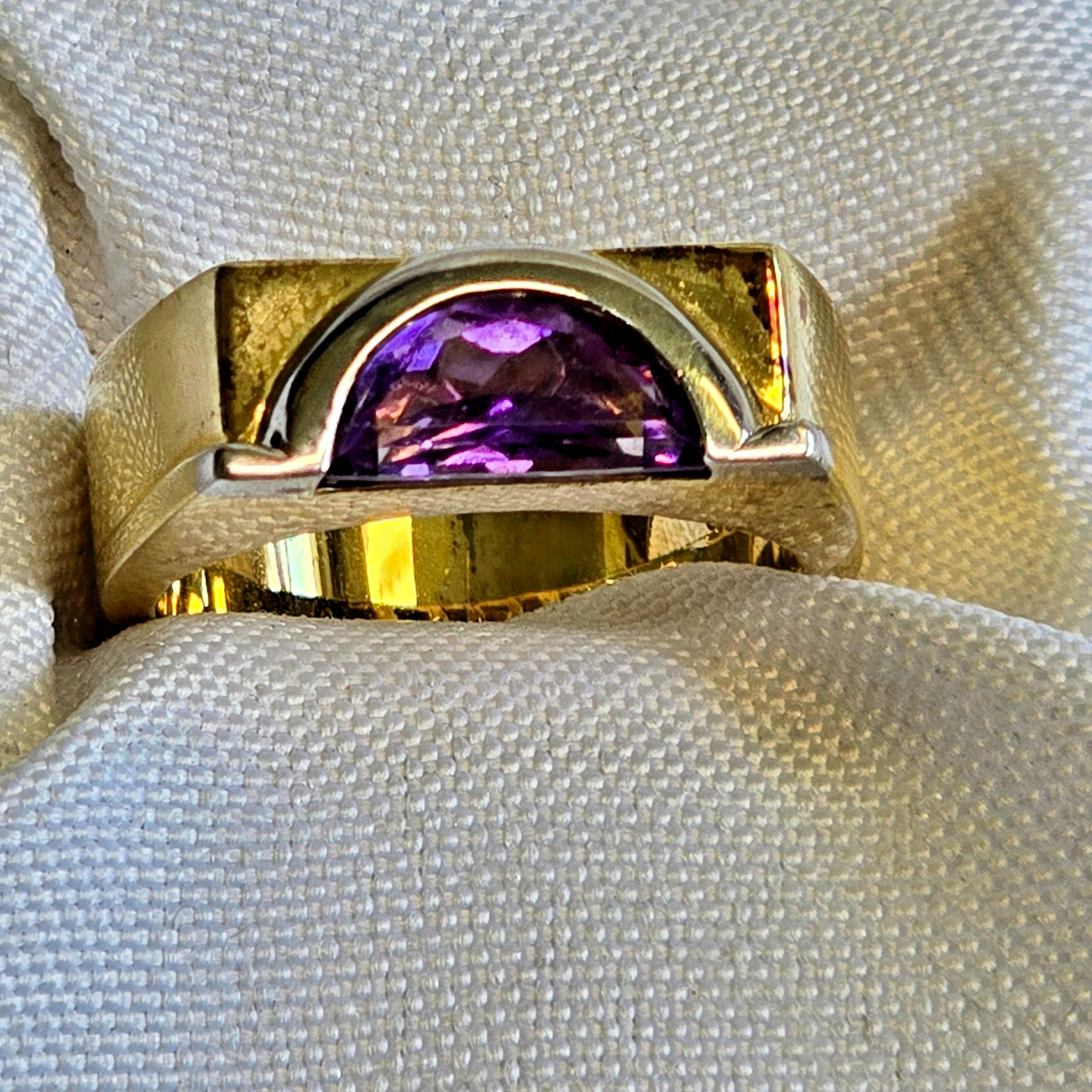 Sterling Silver Gold Vermeil Ring 9.61g Jewelry Size 10 Amethyst Color *READ*